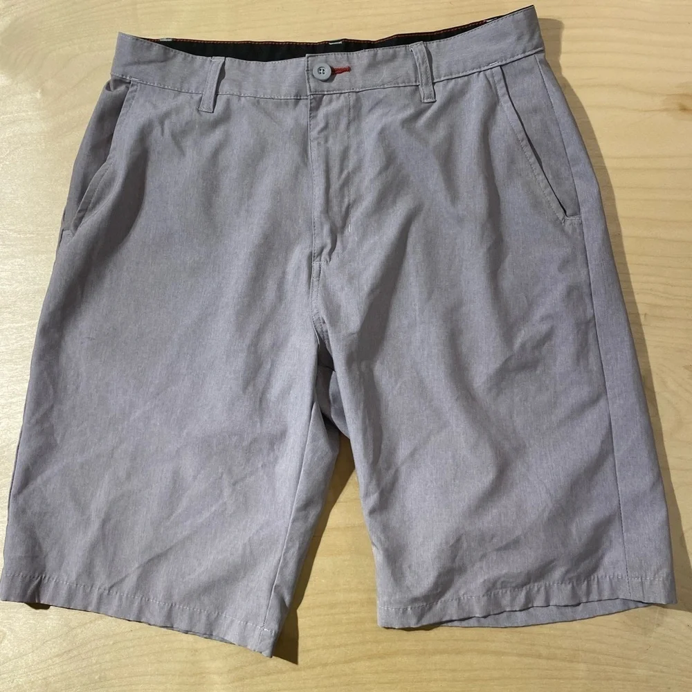 Ron Jon Light Gray Men's Flat Front Shorts 32 (OM)